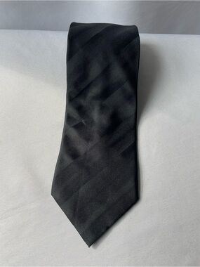 Bill Robinson 100% Silk Handmade Classic Black Men's Diagonal Stripe Tie